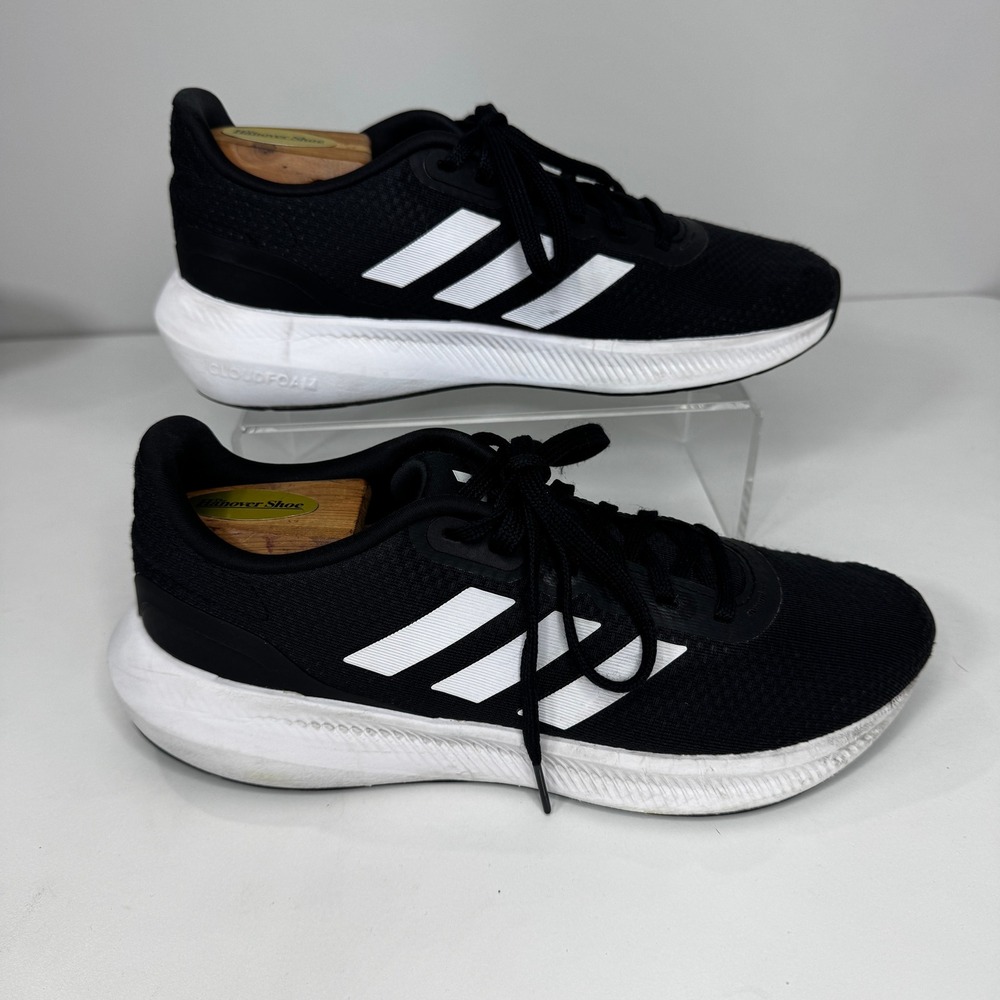 Adidas Runfalcon 3.0 Mens 8.5 Black White Cloudfoam Running Shoes HP7556 Sporty
